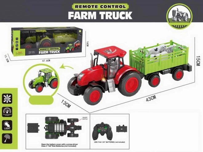 Traktor med anhænger R/C, lys