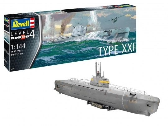 Plastikmodel af tysk ubåd TYPE XXI 1/144