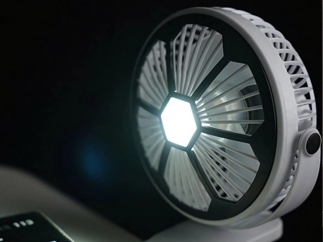 Bordventilator med LED lys og klip