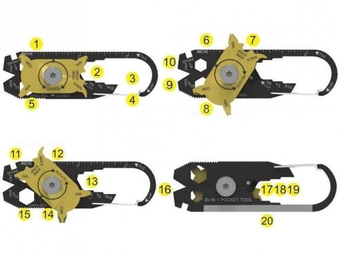 Karabin til nøgler multitool
