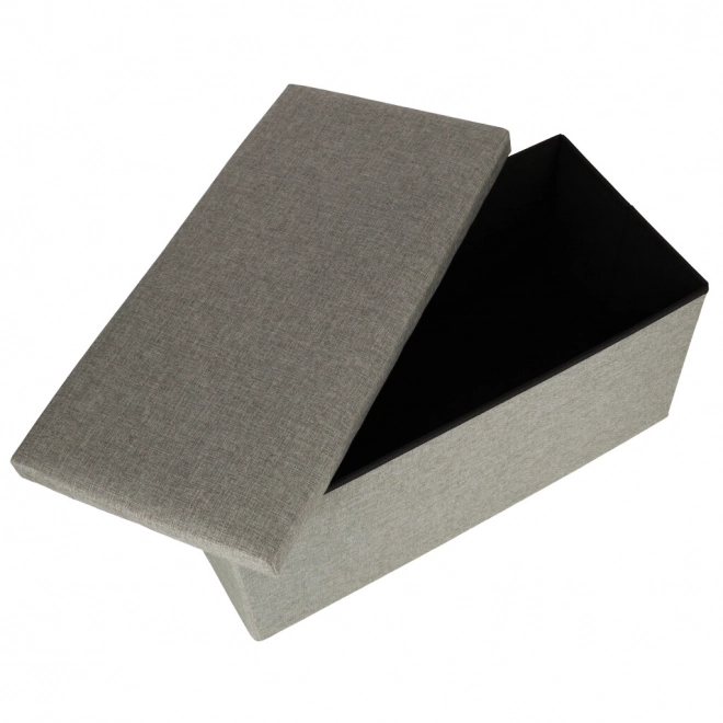 Grå foldbar skammel med opbevaringsrum 76x38x38 cm