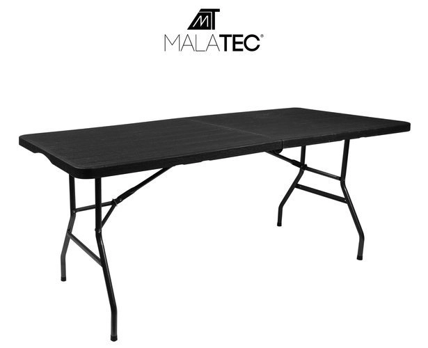 Sammenklappeligt havebord sort 180 cm