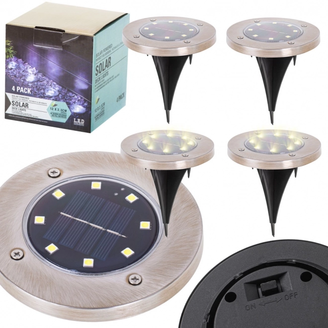 Havesolcellebelysning 8 LED 4 stk - varm hvid