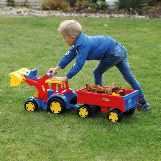 Funktionel læsser og trailer med åbnbar klap