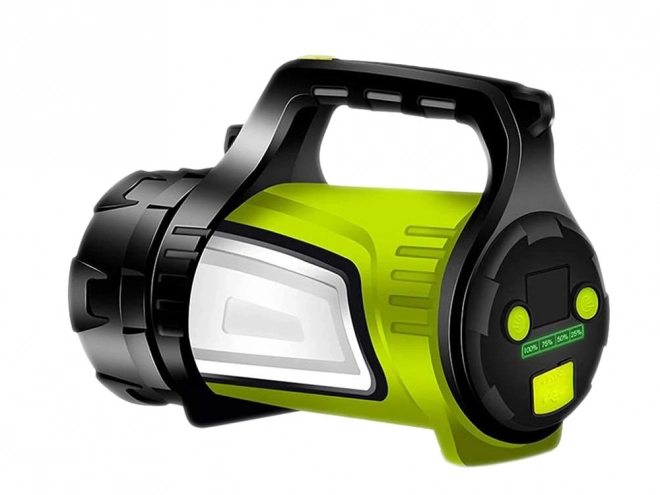 Genopladelig LED lommelygte med powerbank til camping