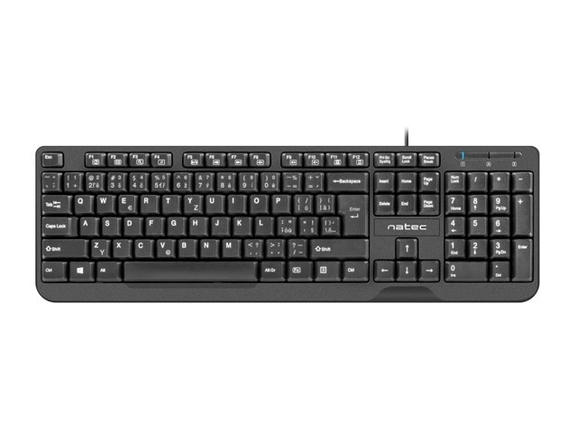 Tastatur Natec Trout Slim USB CZ/SK 1.8m sort