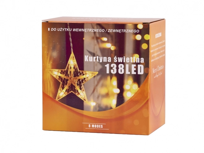 LED varm hvid gardin med stjerner og måner - 2,5 m, 138 LED