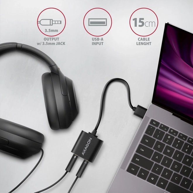 Ekstern lydkort USB 2.0 48kHz/16-bit stereo Axagon