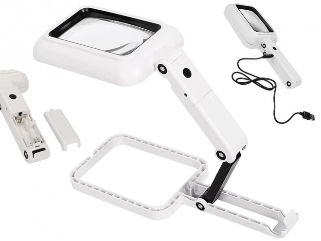 Stor foldbar juveler lup med 18 LED