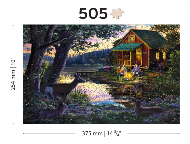 Wooden City Træpuslespil Aften i huset ved søen 2i1, 505 brikker ØKO