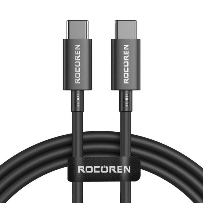 Hurtigopladningskabel USB-C til USB-C 100W, 1 m sort