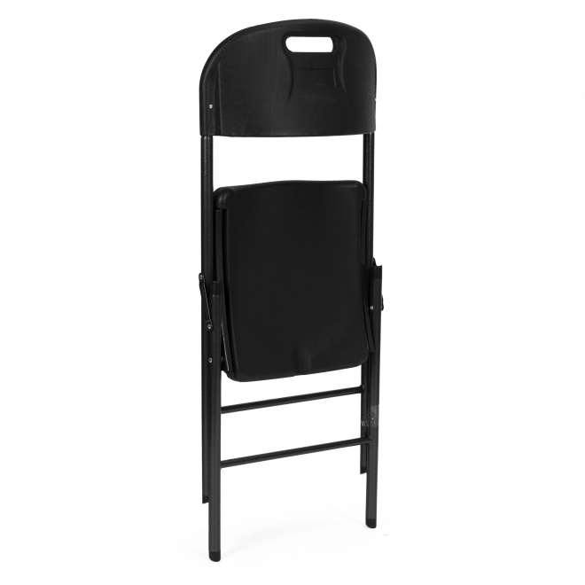 Sæt af 2 foldestole ModernHome, metalramme, HDPE, sort