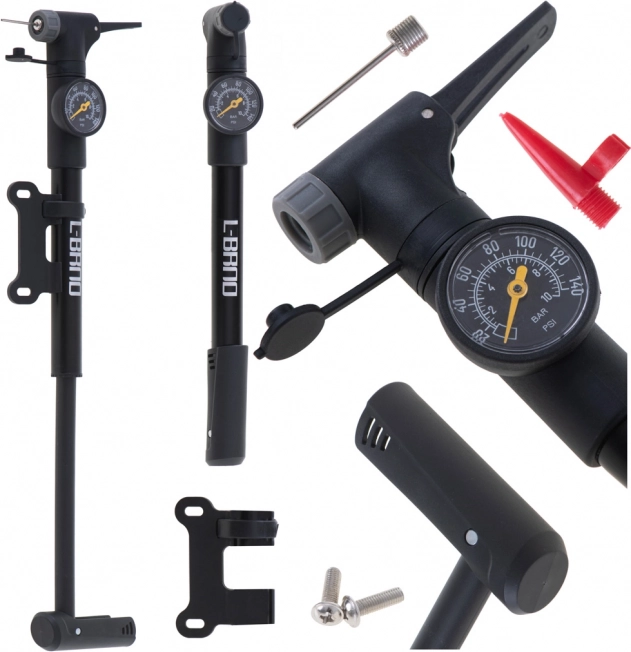 Bærbar cykelpumpe med manometer