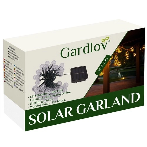 Solarn Girlande 12m IP65 Gardlov 24010