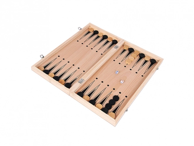 Træspil sæt 3i1: Skak, Dame og Backgammon