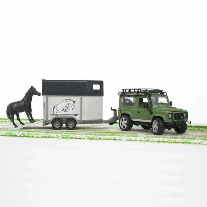 Bruder LAND ROVER med hestetrailer