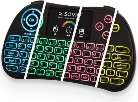 trådløst bagbelyst mini-tastatur med touchpad RGB til Smart TV, TV-boks, konsoller og PC