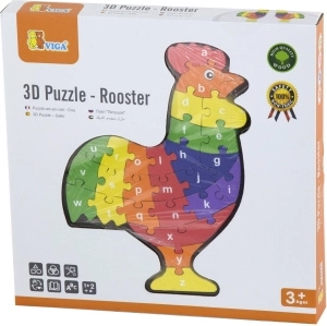 Træ 3D-puslespil Hane med alfabet