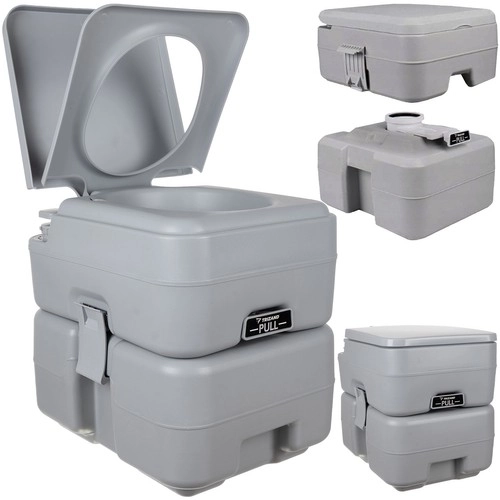 Trizand 24498 Bærbar campingtoilet 20 + 12 l, grå