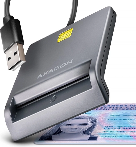 AXAGON læser af chip- og ID-kort USB med 1,3 m kabel