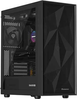 genesis diaxid 605f midi tower sort med usb‑c