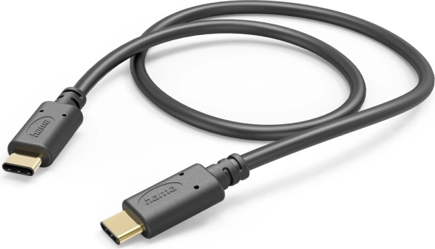 opladningskabel usb-c – usb-c 1,5 m sort hama