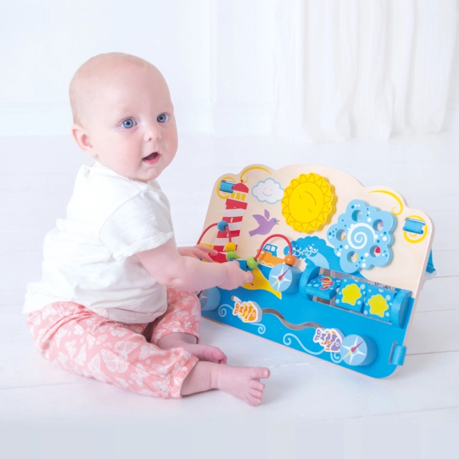 Bigjigs Baby Træ motorisk tavle hav