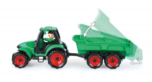 Auto Truckies traktor med anhænger plast 32cm med figur i kasse 24m+