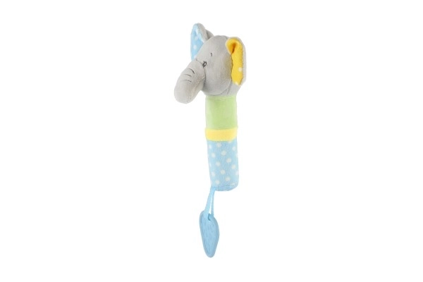 Rangle/bideleget elefant plysbamse 23cm på kort i pose 0+