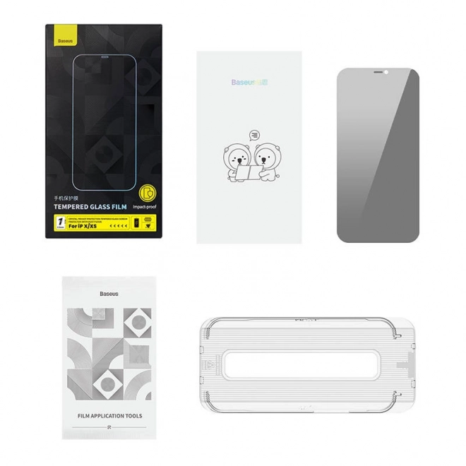 Baseus Crystal privatbeskyttelse hærdet glas til iPhone X/XS