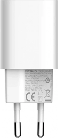 20W hurtigopladning med PD/QC