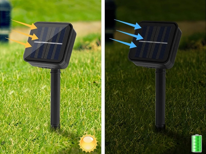 Solcelle-baseret flerfarvet haveguirlande med LED