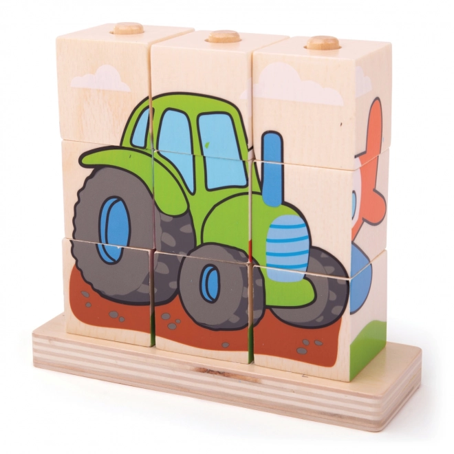 Træpuslespil Bigjigs Baby Transportmidler
