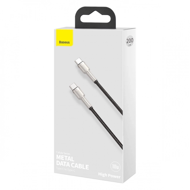 USB-C til USB-C kabel Baseus Cafule 100W, 2m sort