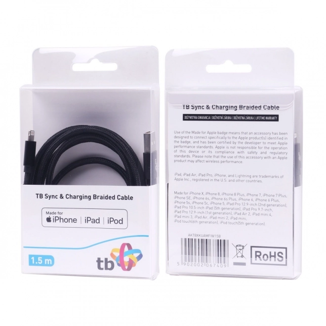 Lightning-USB kabel 1,5m sort MFi