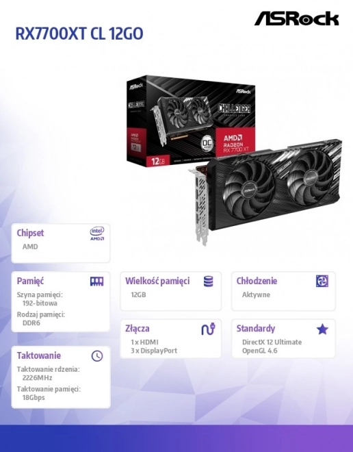 Grafikkort Radeon RX 7700 XT Challenger OC 12G GDDR6