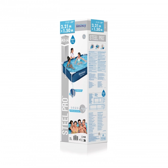 SplashJr Stål Pro 221x150x43 BESTWAY Rack Pool + reparationssæt
