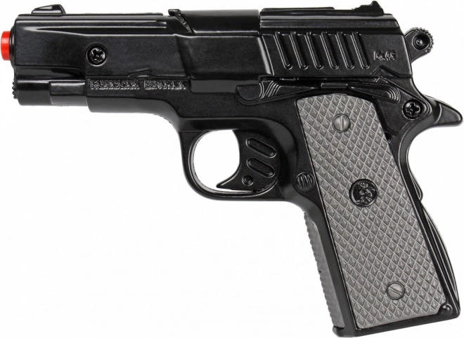Politi pistol sort metal 8 skud