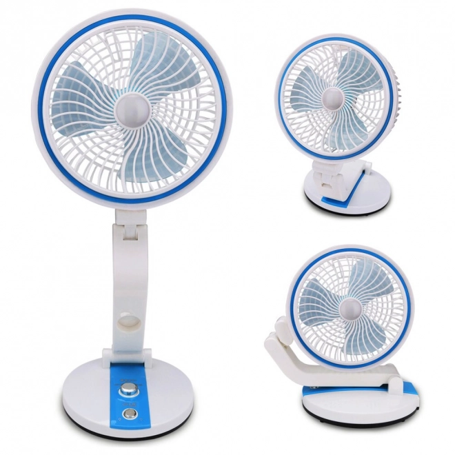 Bærbar foldbar ventilator med LED-lys og USB-opladning