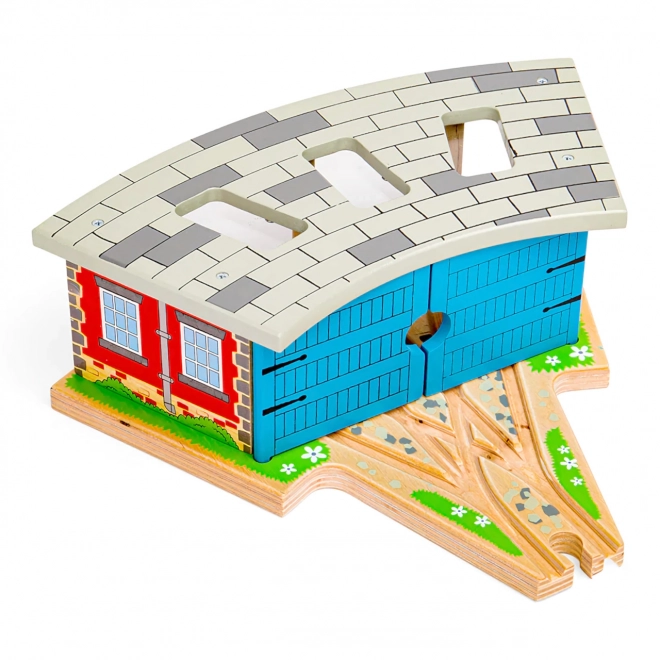 Bigjigs Rail Tredobbelt depot med porte