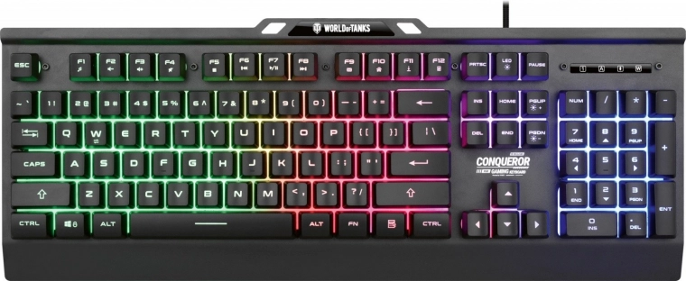 Conqueror gaming-tastatur i metal med dynamisk bagbelysning – World of Tanks, limited edition