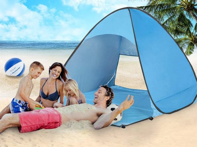 Selvfoldende strandtelt med UV-beskyttelse