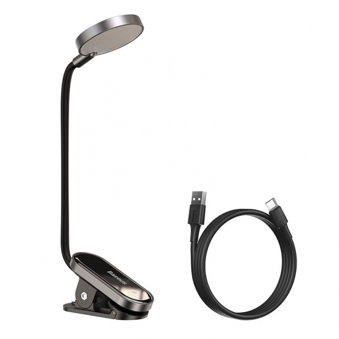 Baseus (DGRAD-0G) Komfortlæsnings Miniklemme Lampe - mørkegrå