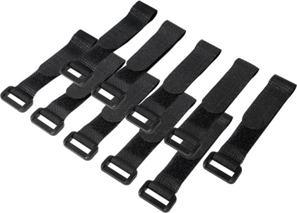 Kabelorganisator med velcroremme, sorte, 15 cm, 10 stk