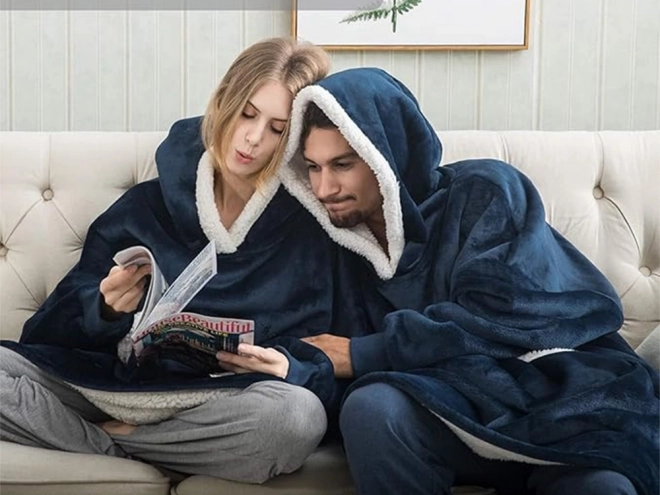 Varm oversize sweatshirt-tæppe 2 i 1