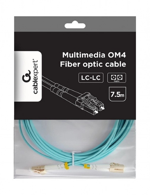 Duplex multimode lyslederkabel OM4 50/125, LC/LC, 7,5m