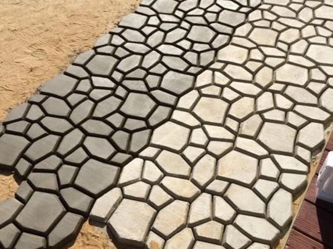 Form til betonbelægningssten kattehoved