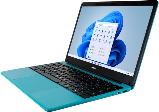 Umax VisionBook 14WRx turkis – 14,1" notebook med Full HD IPS, Intel Celeron og Windows 11 Pro
