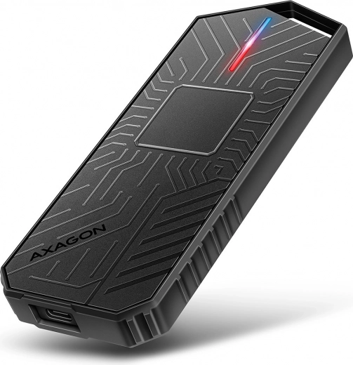 Gaming aluminiums etui AXAGON USB‑C 3.2 Gen 2 til M.2 NVMe/SATA SSD