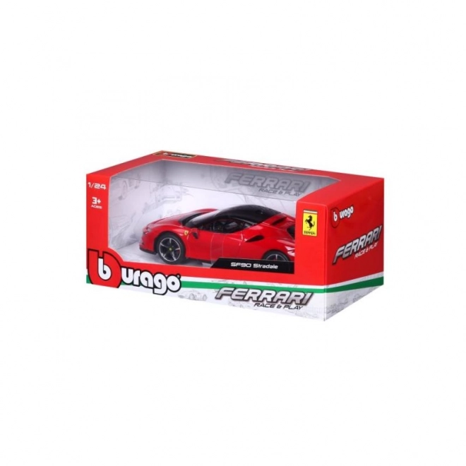 Bburago 1:24 Ferrari Top SF90 Stradale Rød